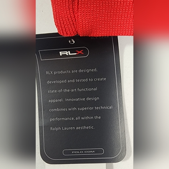 VINTAGE NWT Ralph Lauren RLX Fitness Full Zip Sweatshirt Size Large Red / Blue - Picture 14 of 16